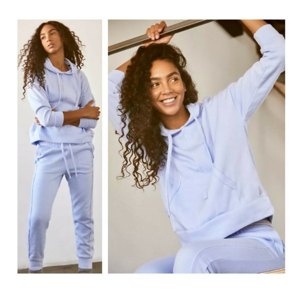 Free People Tops - New Free People Movement Sweatshirt Work It Out Hoodie Aurora Blue Athleisure S